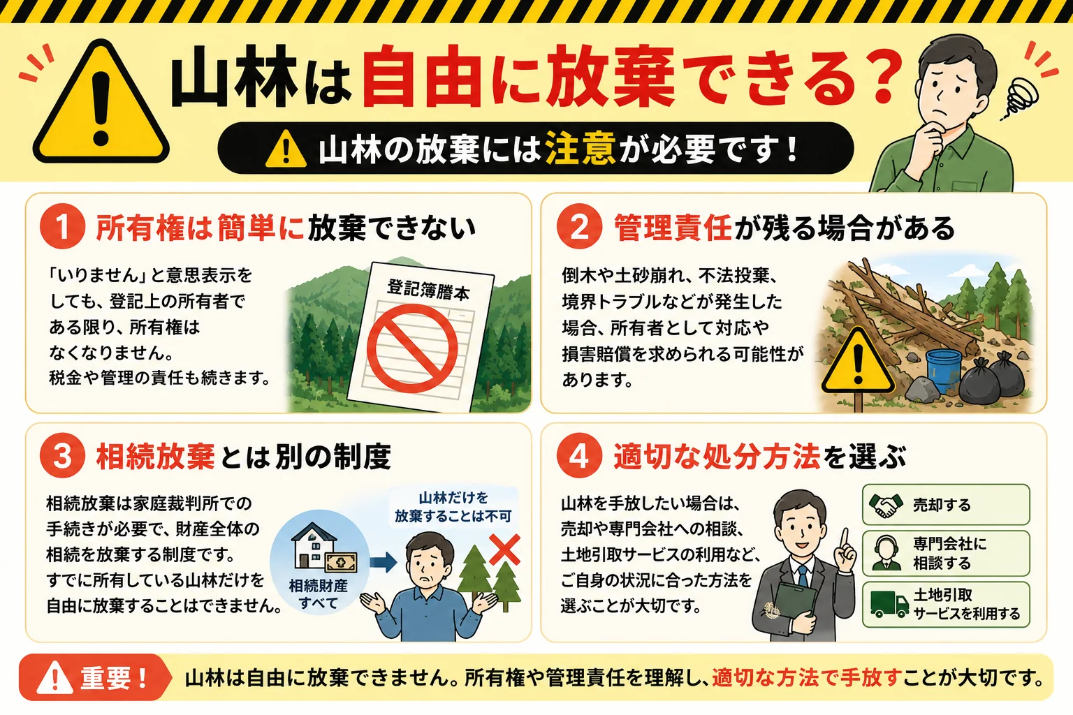 山林を放棄したい方へ|手放す方法や注意点をわかりやすく解説