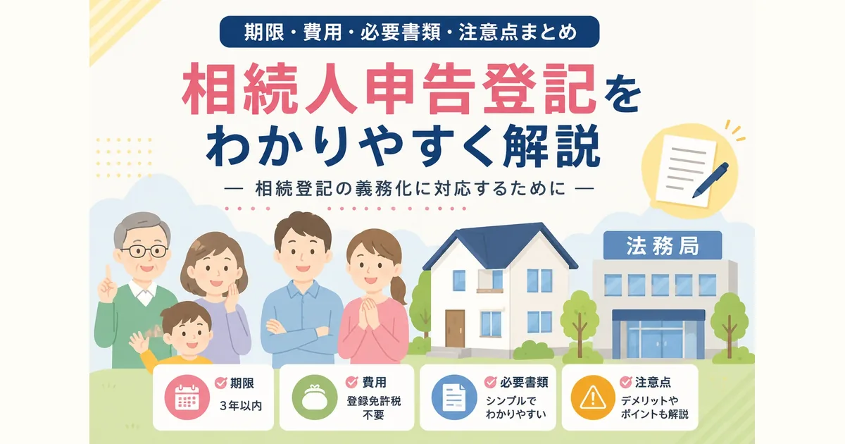 相続人申告登記をわかりやすく解説|期限・費用・必要書類・注意点まとめ