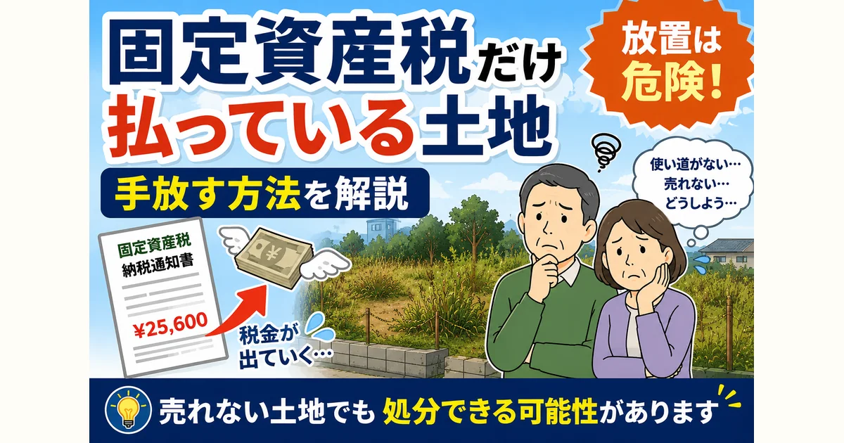 固定資産税だけ払っている土地は手放せる?処分方法を解説