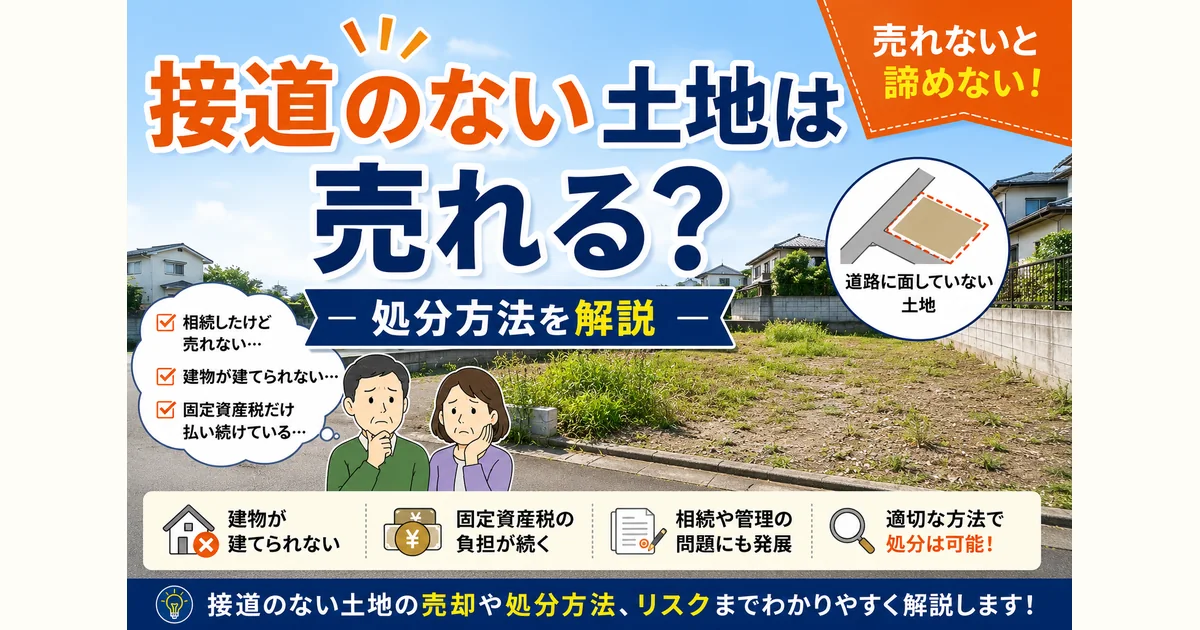 接道のない土地は売れる?処分方法をわかりやすく解説