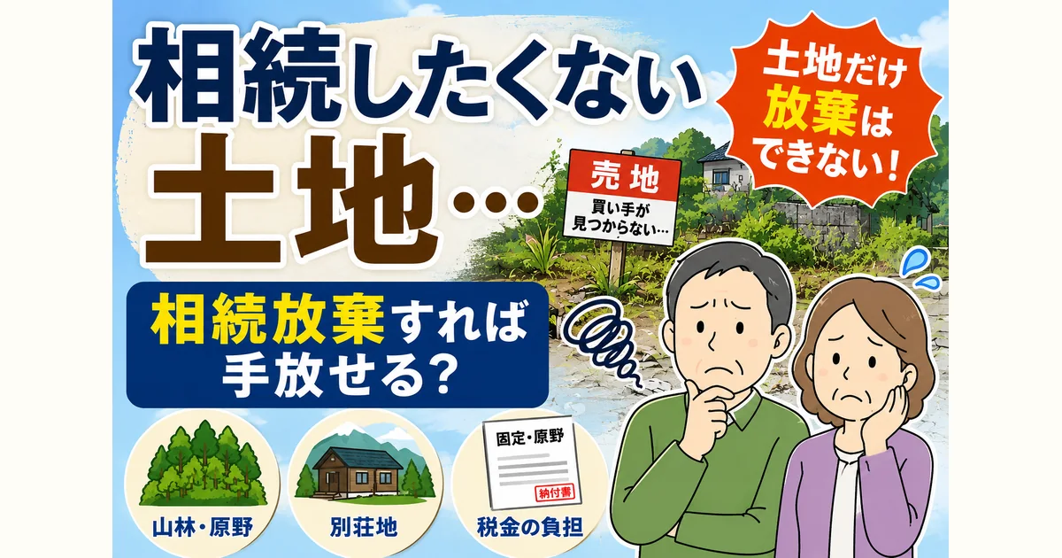 相続放棄すると土地はどうなる?いらない土地を相続したくない場合の対処法